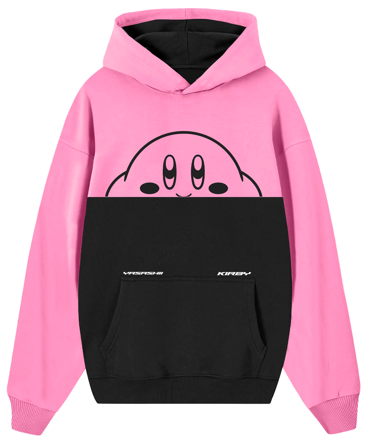 Hoodie/ Canguro Bicolor Kirby Manga Rosa