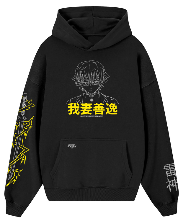Hoodie/ canguro negro - Thunder Perlado K.N.Y