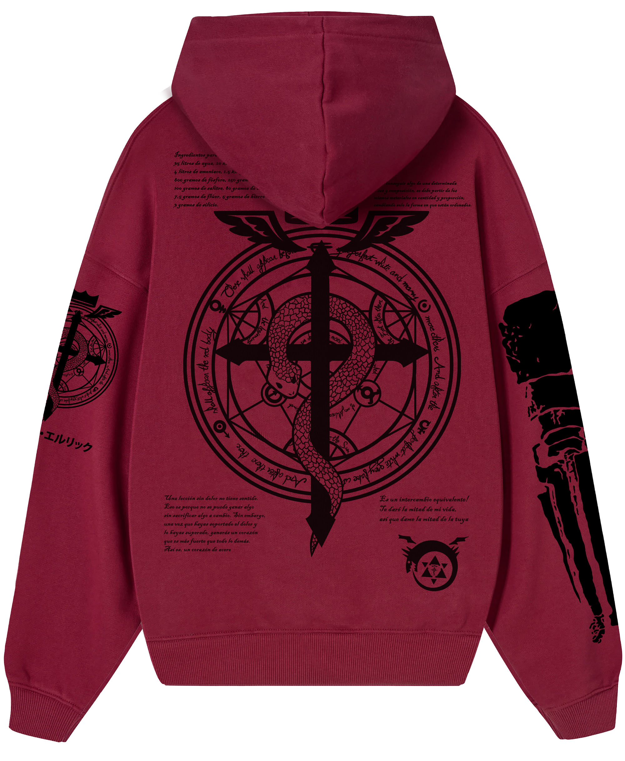 HOODIE/CANGURO ROJO ITALIANO EDWARD ELRIC - FMA