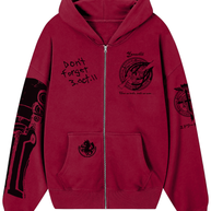 HOODIE/CANGURO ROJO ITALIANO ZIPPER - EDWARD ELRIC - FMA -E.LIMITADA