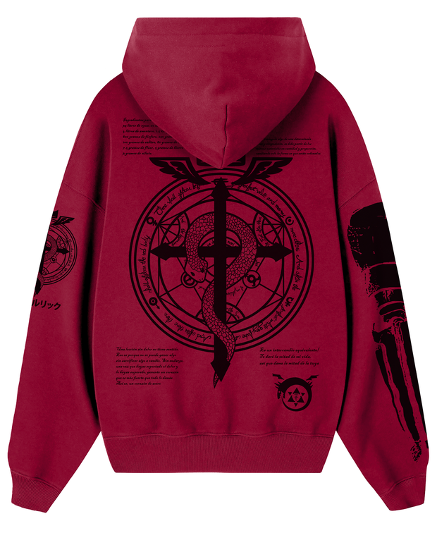 HOODIE/CANGURO ROJO ITALIANO ZIPPER - EDWARD ELRIC - FMA -E.LIMITADA