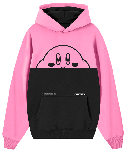 Hoodie/ Canguro Bicolor Kirby Manga Rosa
