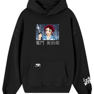 Hoodie/ canguro negro - Tanjiro Primera respiracion