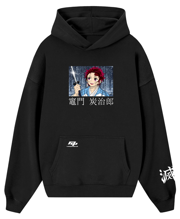 Hoodie/ canguro negro - Tanjiro Primera respiracion