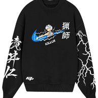 Poleron Cuello Polo Negro Killua Thunder