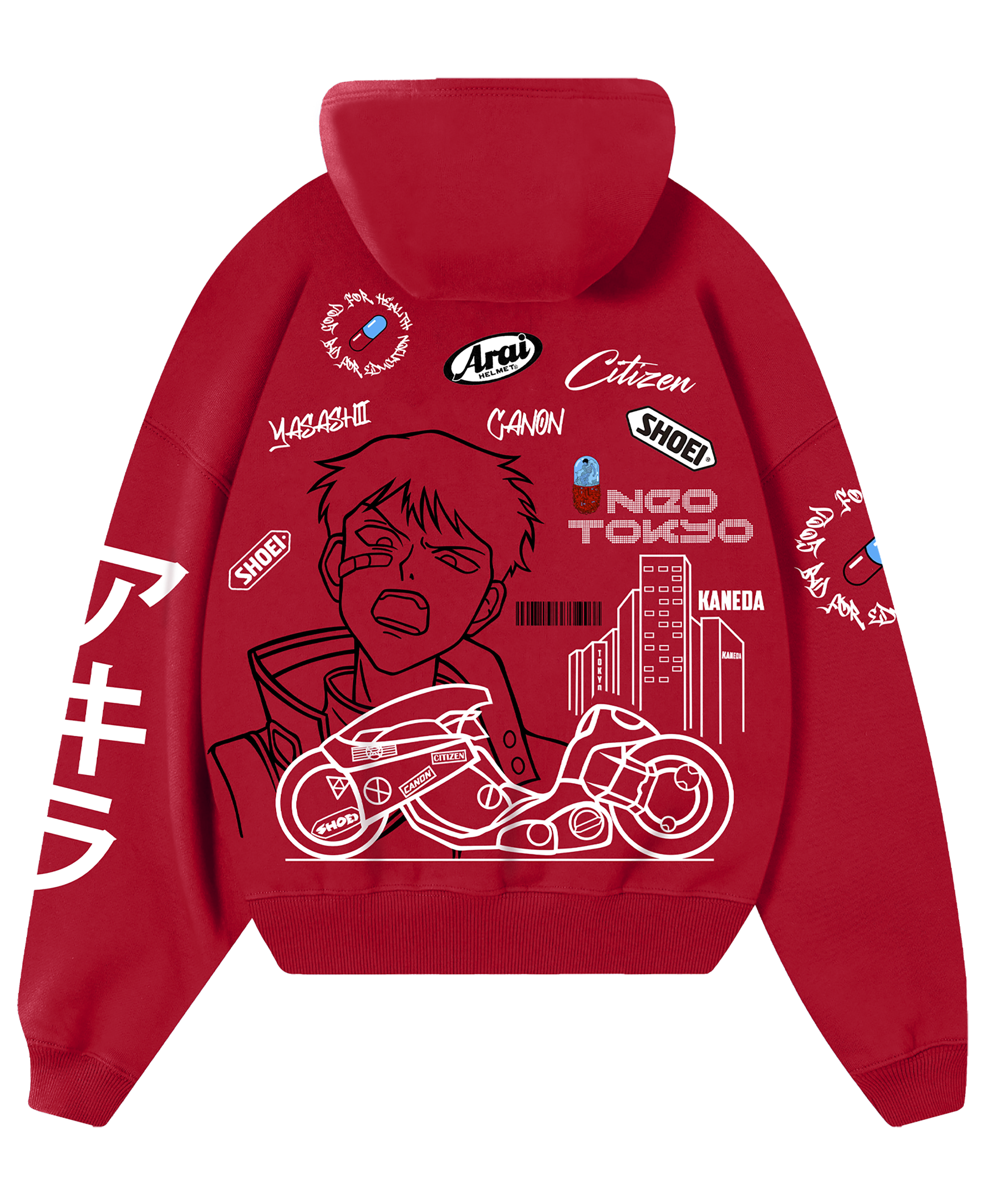 Hoodie/Canguro Rojo Akira - Boxy FIT