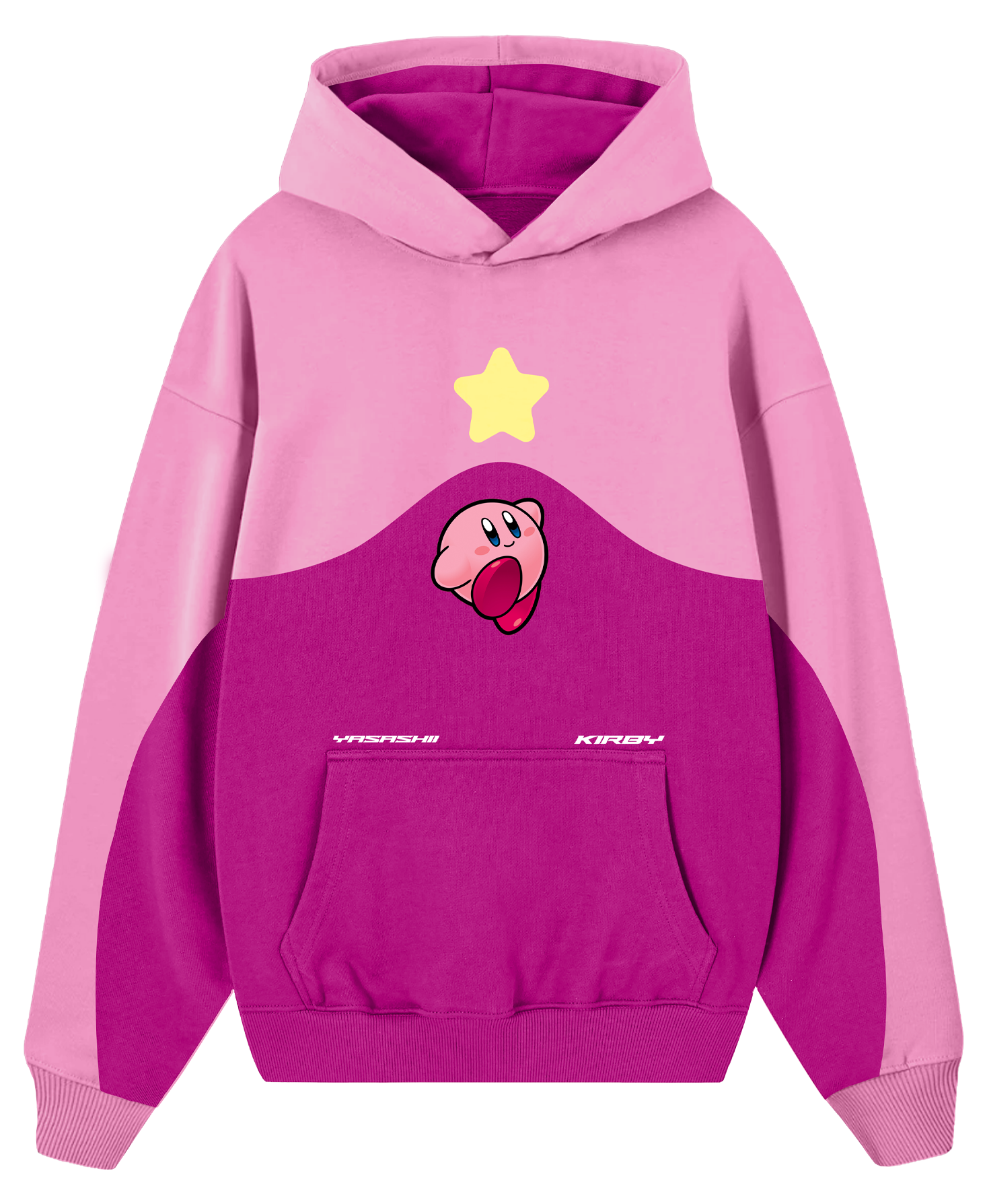 Hoodie/ Canguro Bicolor Curve Kirby Fucsia