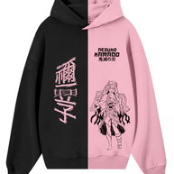 Hoodie/ Canguro Bicolor -  Nesuko Black/Rose