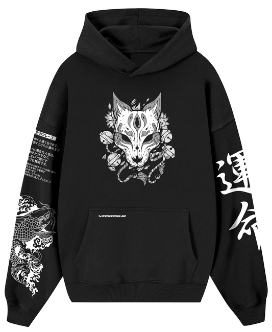 Hoodie/ Canguro Negro Kitsune