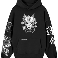 Hoodie/ Canguro Negro Kitsune