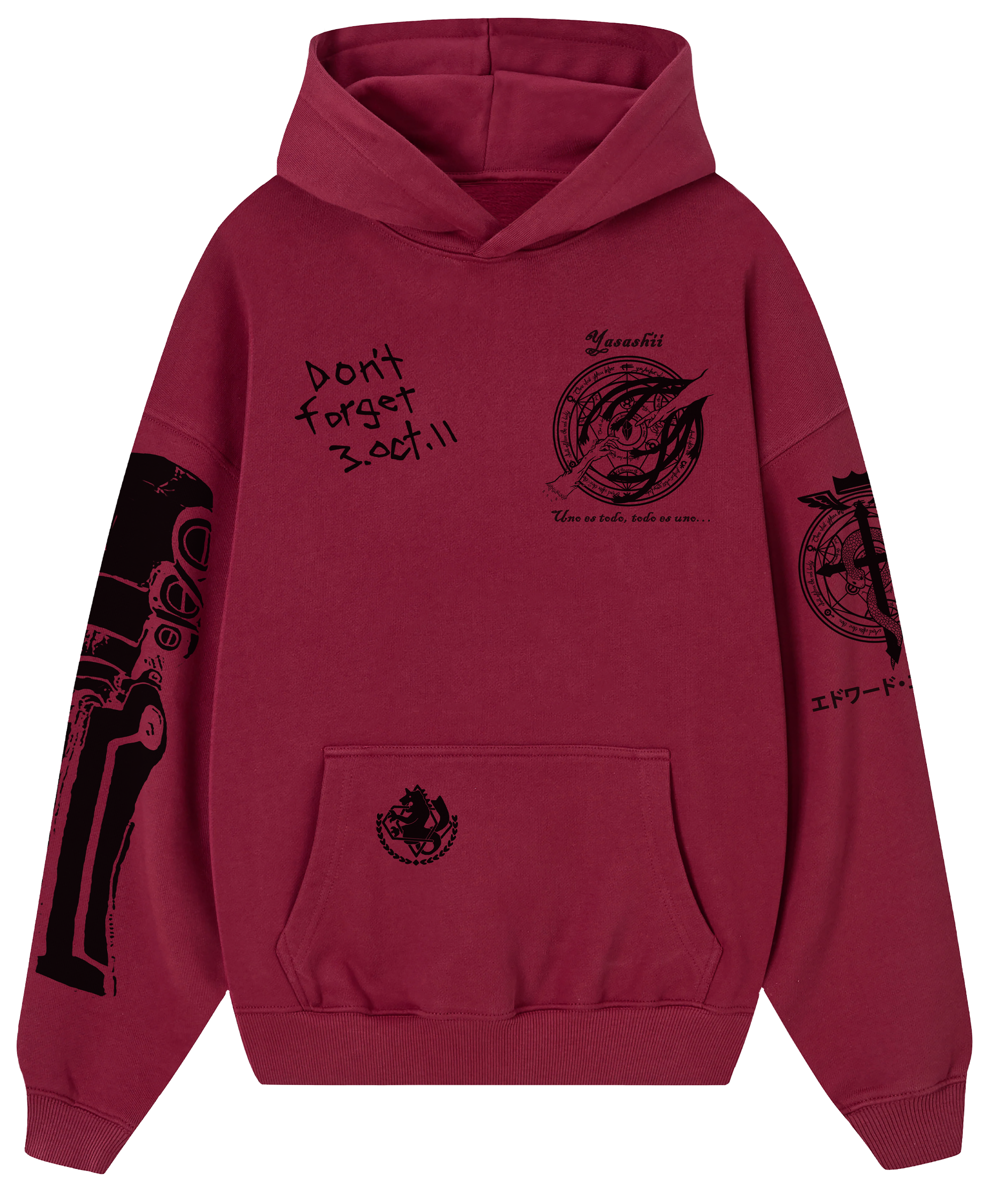 HOODIE/CANGURO ROJO ITALIANO EDWARD ELRIC - FMA