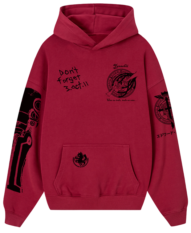 HOODIE/CANGURO ROJO ITALIANO EDWARD ELRIC - FMA